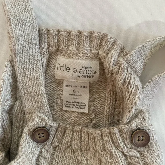 Cable Knit overalls in Cream - Picture 3 of 4